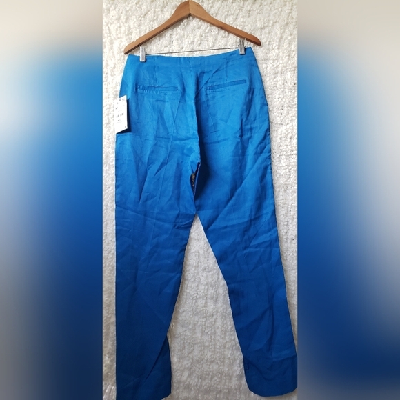 Zara new with tags blue "satin like" high waisted pants medium - Picture 2 of 6